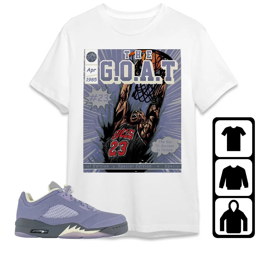 Inktee Store - Jordan 5 Low Indigo Haze Unisex T-Shirt - Mj Comics - Sneaker Match Tees Image