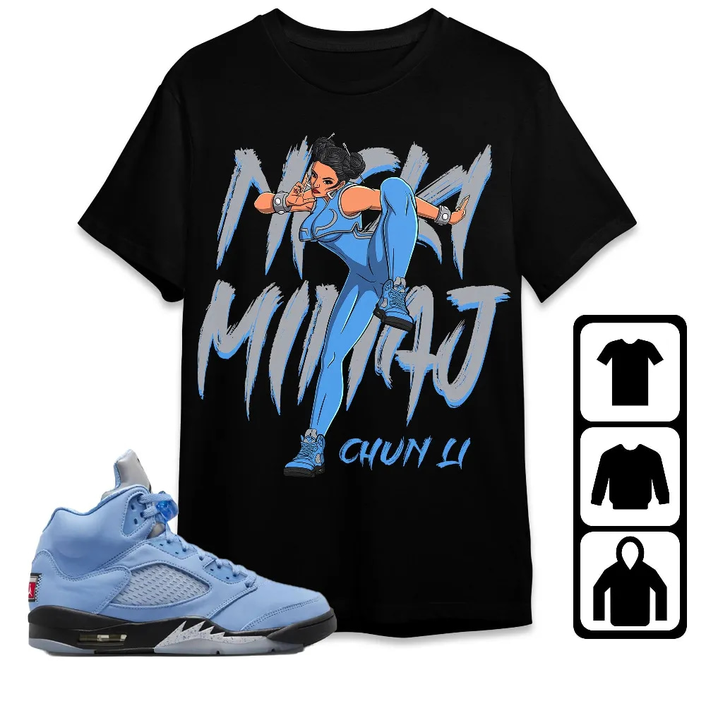 Inktee Store - Jordan 5 University Blue Unisex T-Shirt - Nicki Fighter - Sneaker Match Tees Image