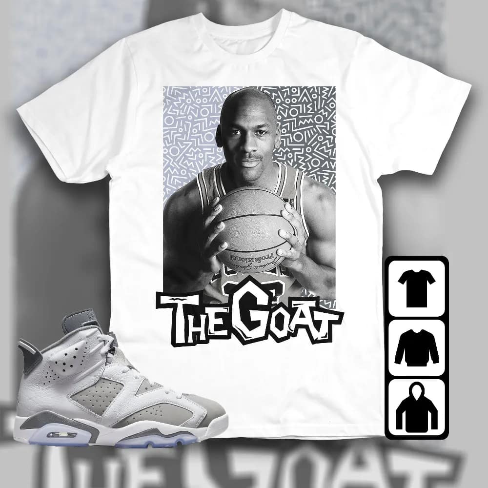 Inktee Store - Jordan 6 Cool Grey Unisex T-Shirt - The Goat Doodle - Sneaker Match Tees Image