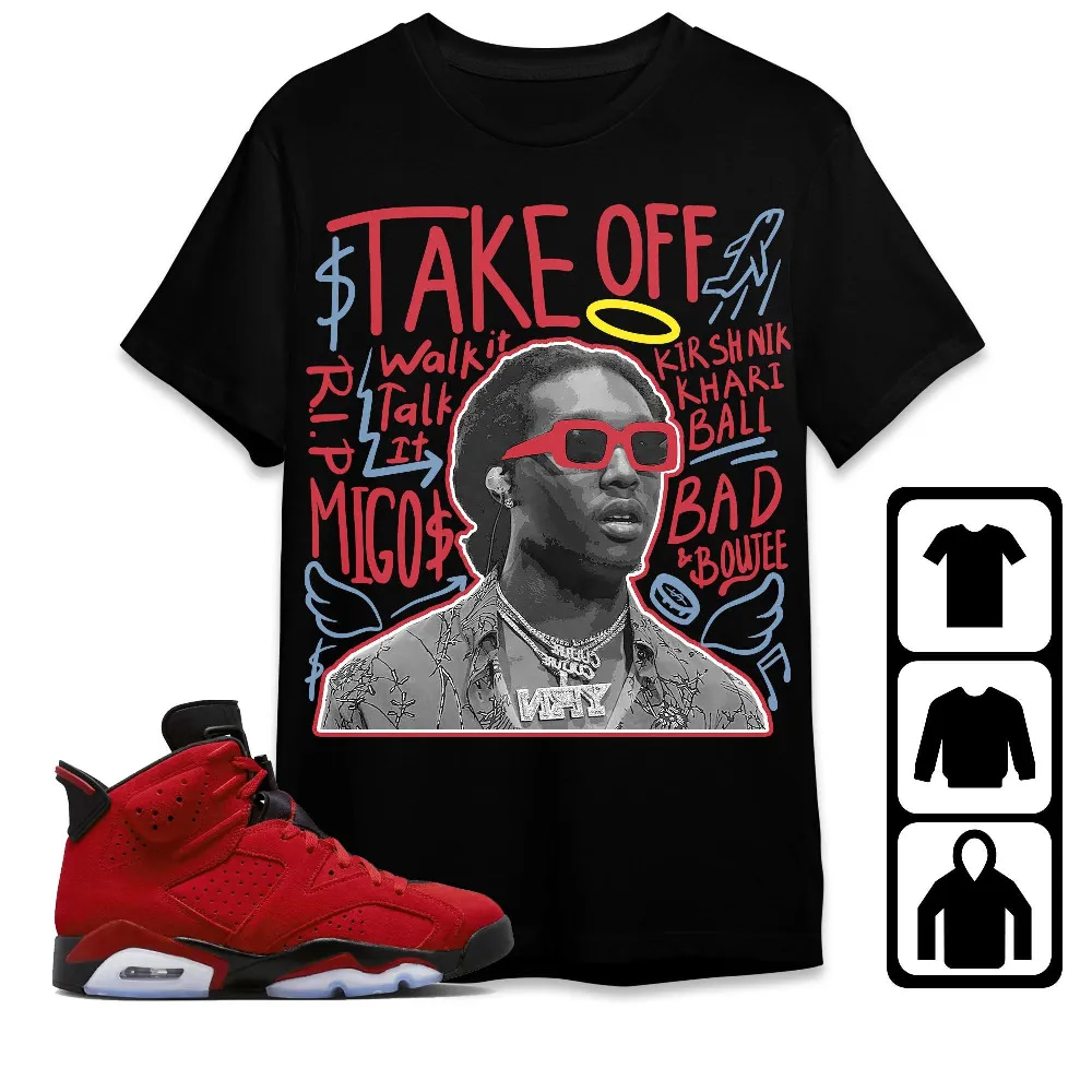 Inktee Store - Jordan 6 Toro Bravo Unisex T-Shirt - Take Off - Sneaker Match Tees Image