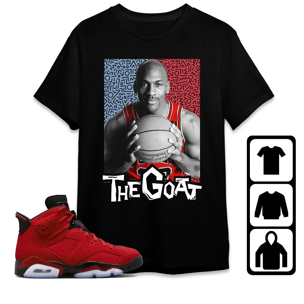 Inktee Store - Jordan 6 Toro Bravo Unisex T-Shirt - The Goat Doodle - Sneaker Match Tees Image