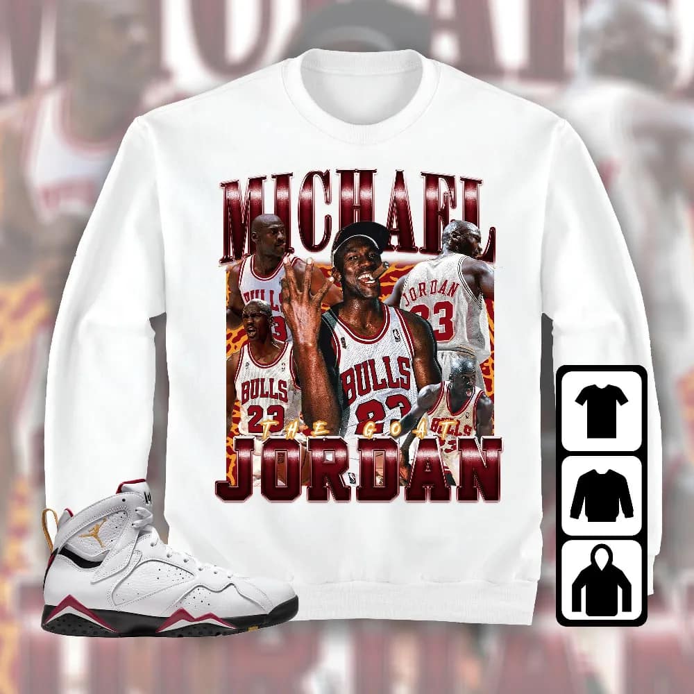 Inktee Store - Jordan 7 Cardinal Unisex T-Shirt - The Goat Mj - Sneaker Match Tees Image