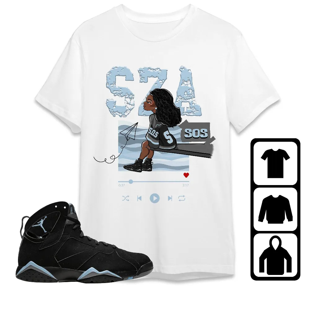 Inktee Store - Jordan 7 Chambray Unisex T-Shirt - Sza Sos - Sneaker Match Tees Image