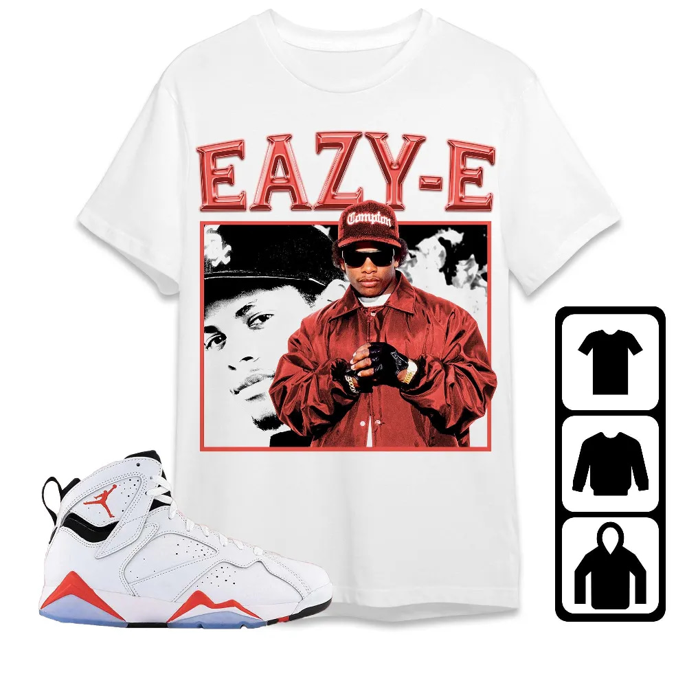 Inktee Store - Jordan 7 White Infrared Unisex T-Shirt - Eazy E - Sneaker Match Tees Image