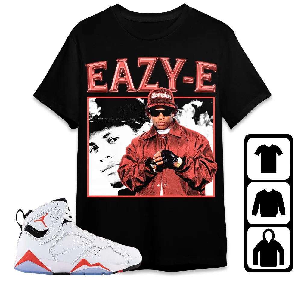 Inktee Store - Jordan 7 White Infrared Unisex T-Shirt - Eazy E - Sneaker Match Tees Image
