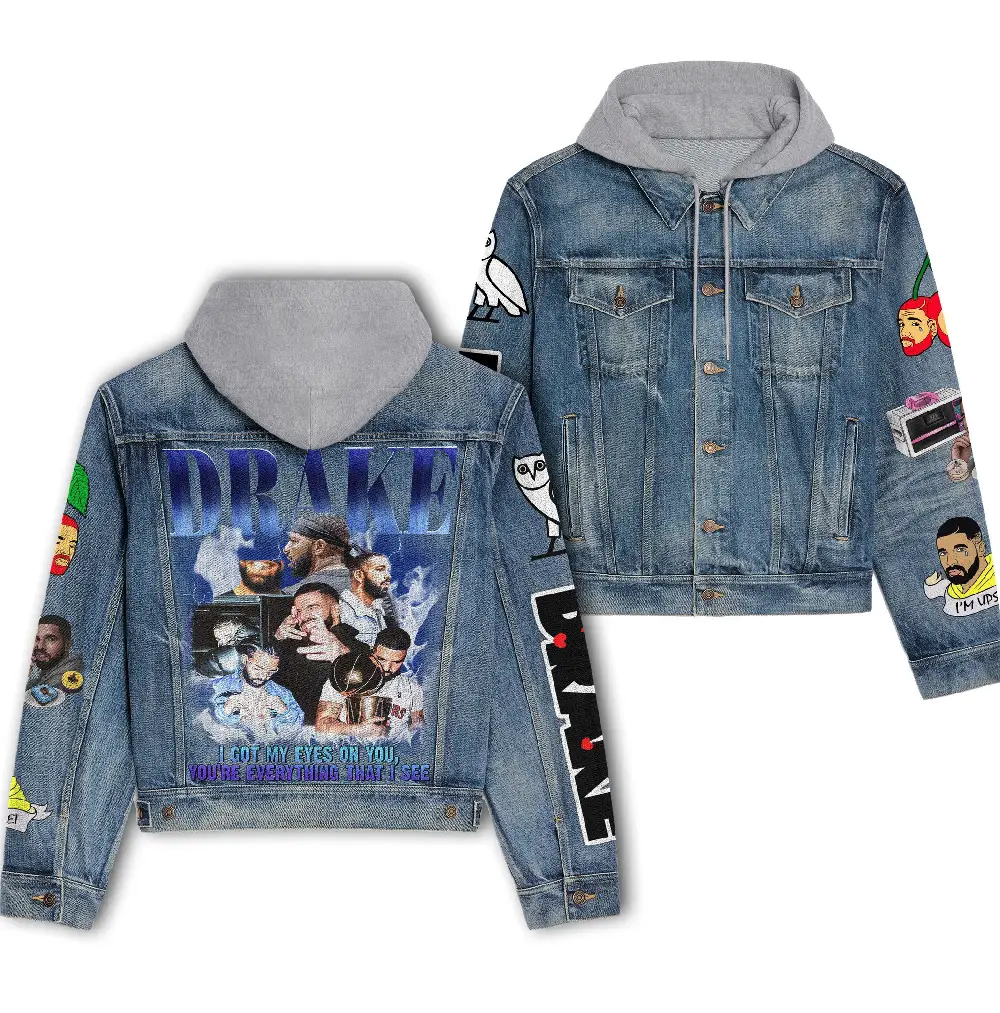 Inktee Store - Drake Hooded Denim Jacket Image
