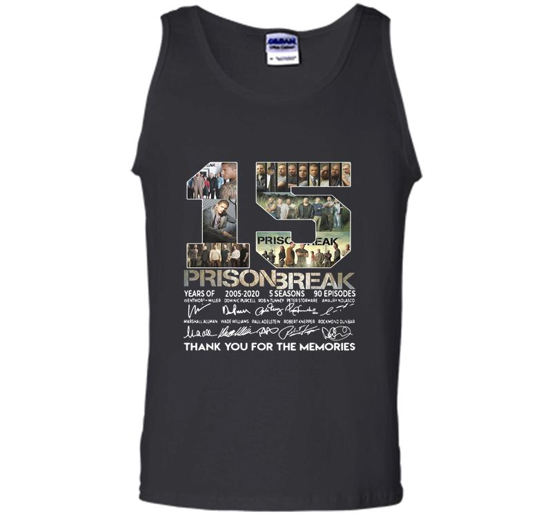 Inktee Store - 15Th Years Of Prison Break 2005-2020 Signature Thank You For The Memories Mens Tank Top Image