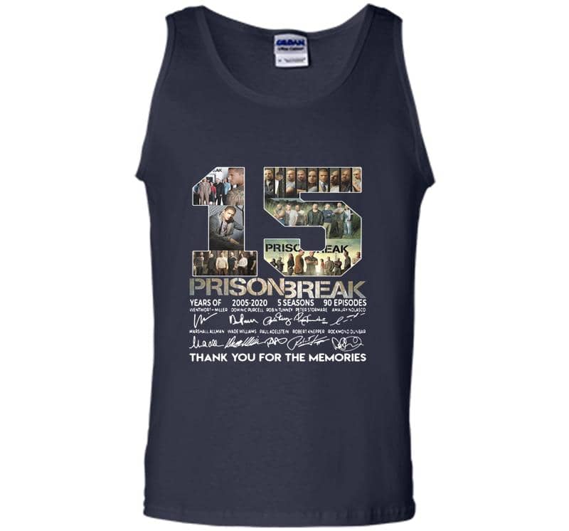 Inktee Store - 15Th Years Of Prison Break 2005-2020 Signature Thank You For The Memories Mens Tank Top Image