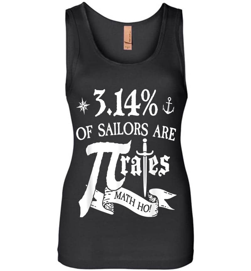 3.14% Of Sailors Are Pirates Funny Math Geek Pi Day Womens Jersey Tank Top