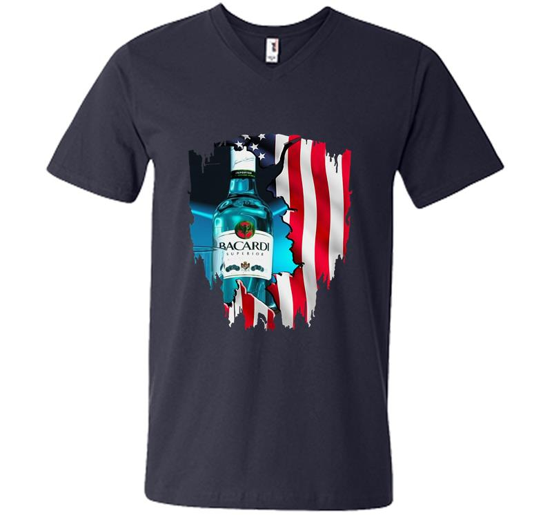 Inktee Store - 4Th Of July Independence Day Bacardi Superior Wine V-Neck T-Shirt Image