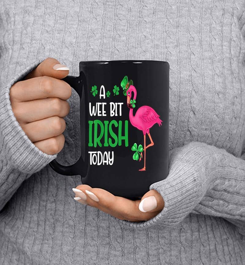 A Wee Bit Irish Today Funny Flamingo St Patrick'S Day Mug