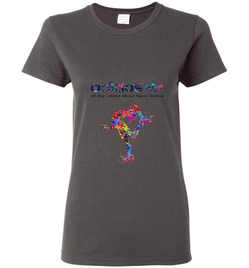 Inktee Store - Adidas Logo All Day I Dream About Figure Skating Womens T-Shirt Image