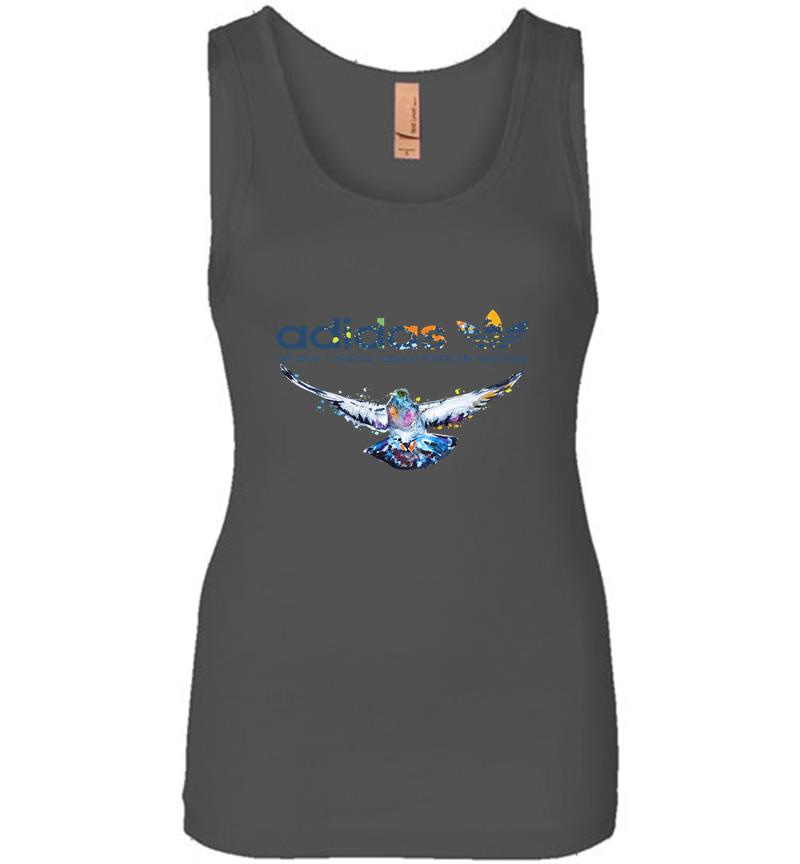 Inktee Store - Adidas Logo All Day I Dream About Pigeon Racing Womens Jersey Tank Top Image