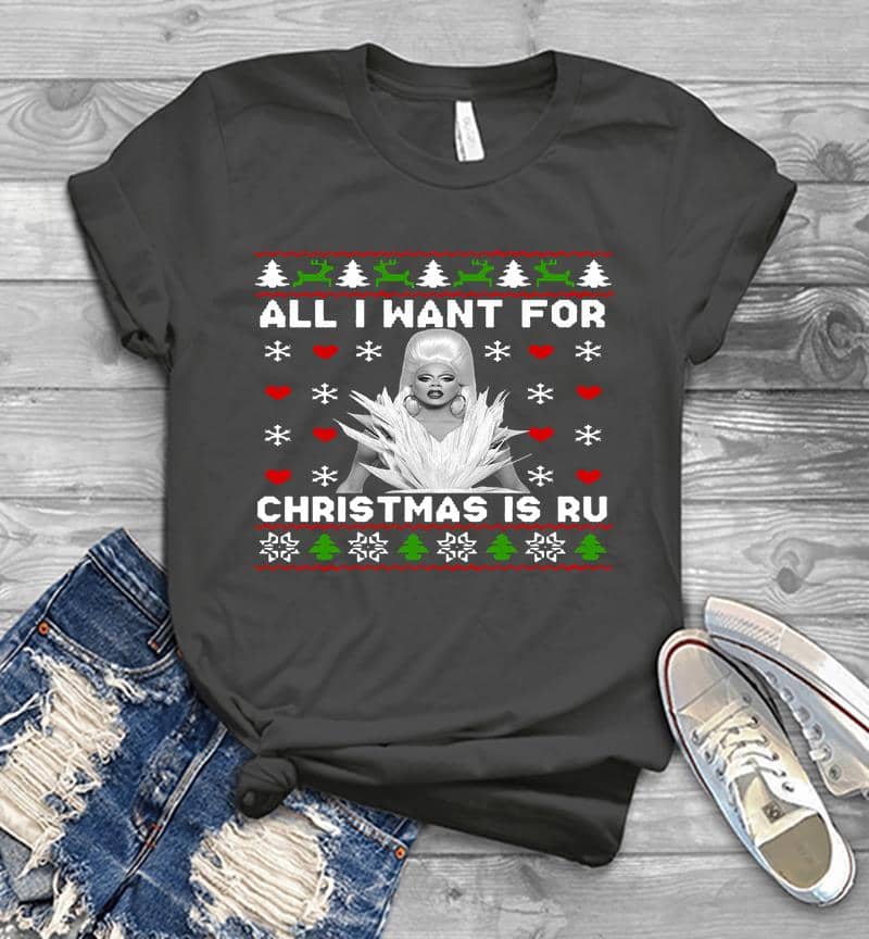 Inktee Store - All I Want For Christmas Is Rupaul’s Drag Race Mens T-Shirt Image