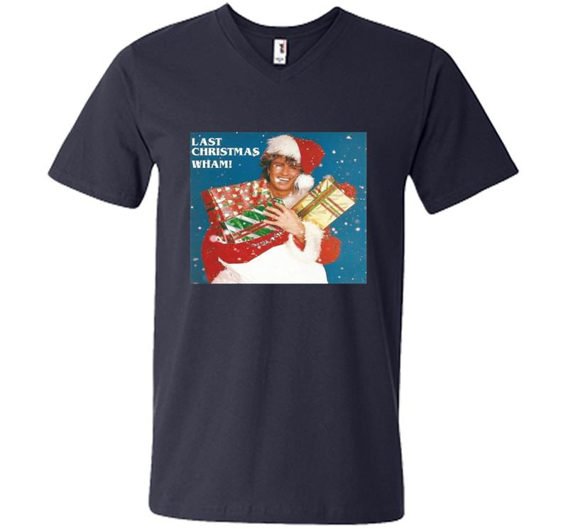 Inktee Store - Andrew Ridgeley Santa Last Christmas Wham V-Neck T-Shirt Image