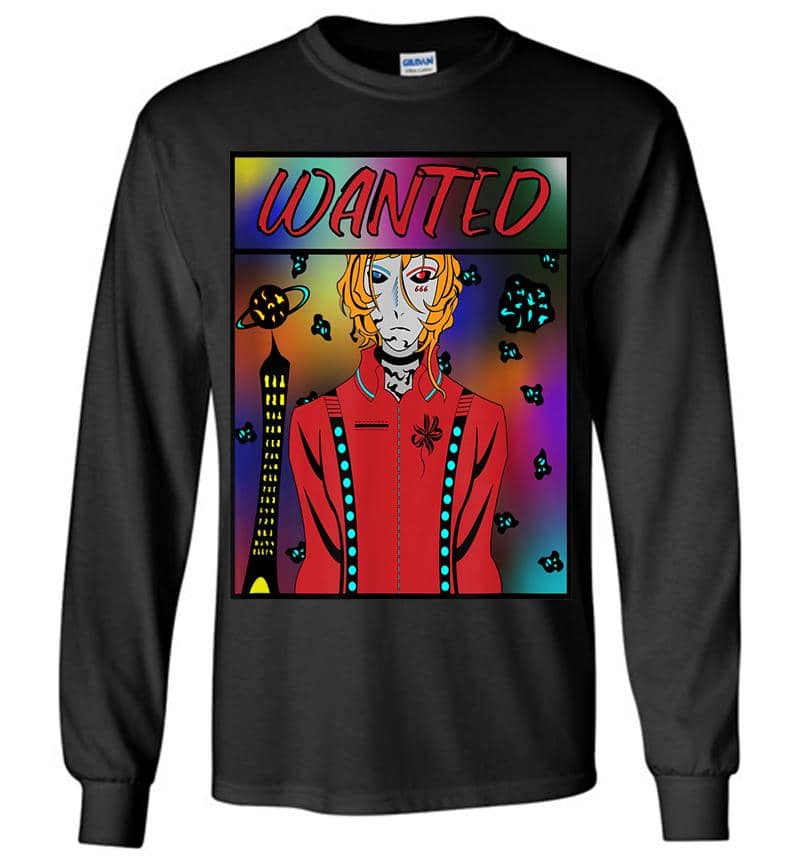 Anime Alien Wanted Poster Throughout The Galaxy Long Sleeve T-Shirt
