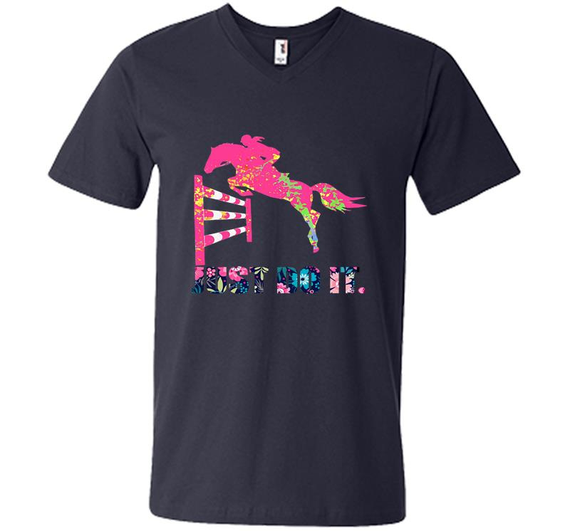 Inktee Store - Athlete Horse Racing Just Do I V-Neck T-Shirt Image