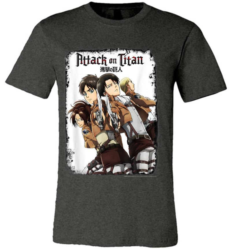 Inktee Store - Attack On Titan Group Swords With Logo Premium T-Shirt Image