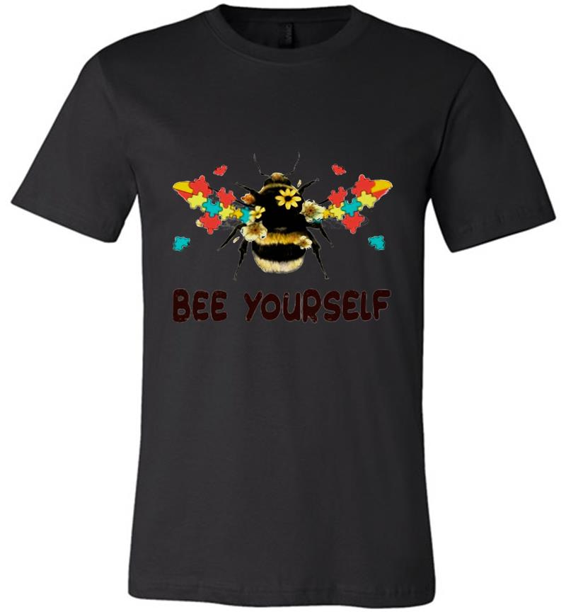 Inktee Store - Autism Flower Bee Yourself Premium T-Shirt Image
