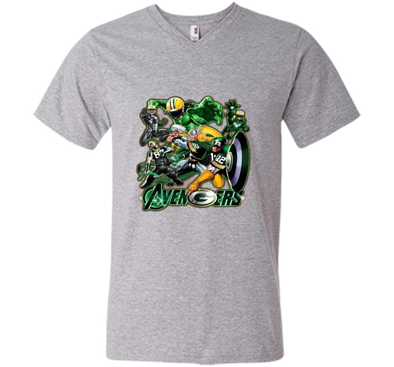 Inktee Store - Avengers Endgame Green Bay Packers V-Neck T-Shirt Image