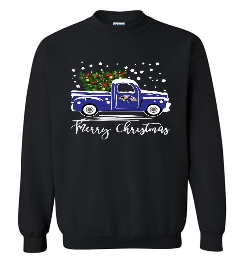 Baltimore Ravens Truck Merry Christmas Tree Sweatshirt