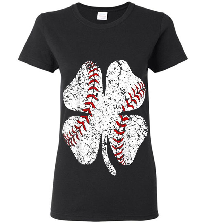 Baseball St Patricks Day Boys Catcher Pitcher Shamrock Womens T-Shirt