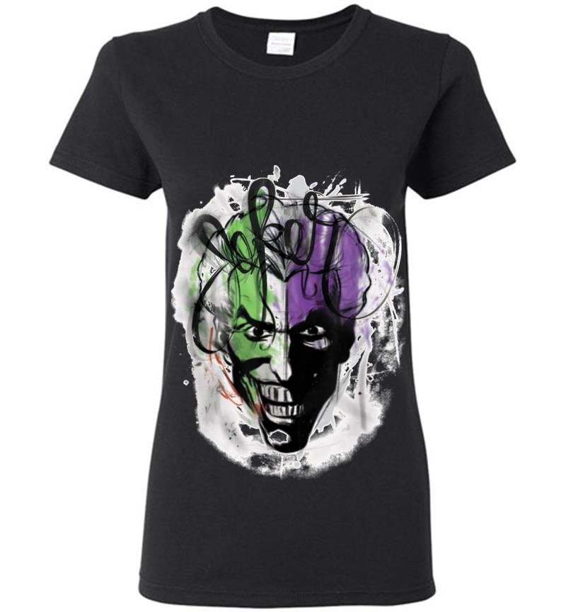 Batman Joker Airbrush Womens T-Shirt