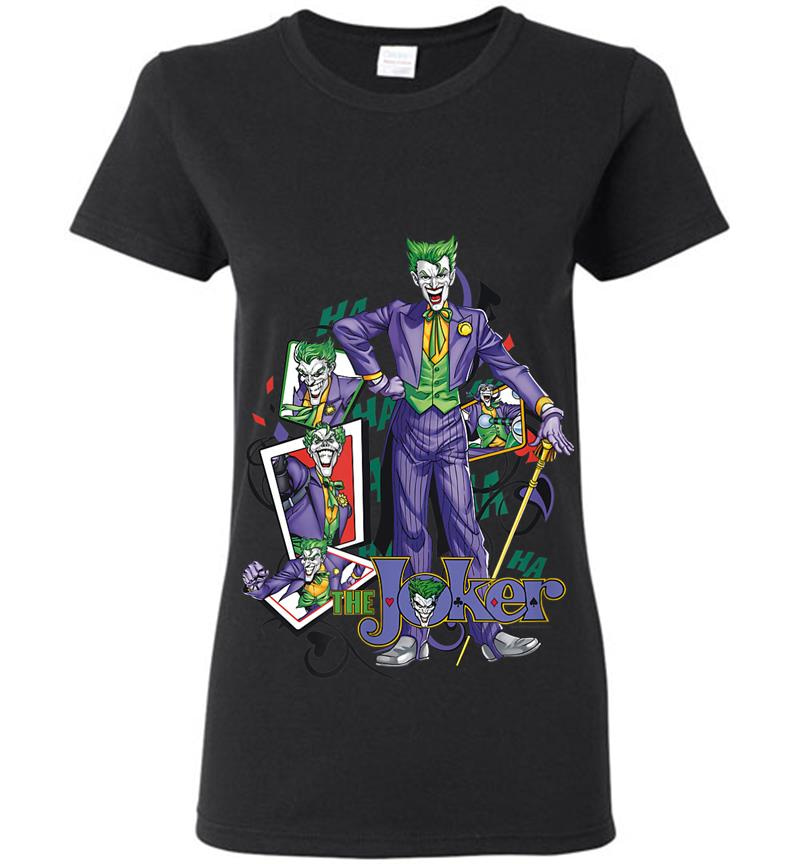 Batman The Joker Wild Cards Womens T-Shirt