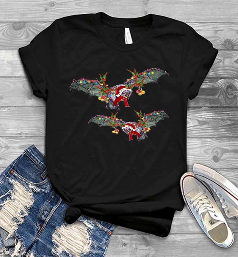 Bats Santa Christmas Mens T-Shirt