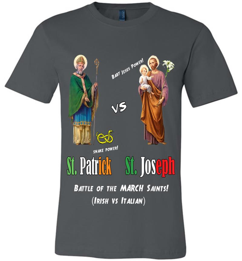 Battle Of The March Saints Funny Irish Vs Italian Premium T-Shirt