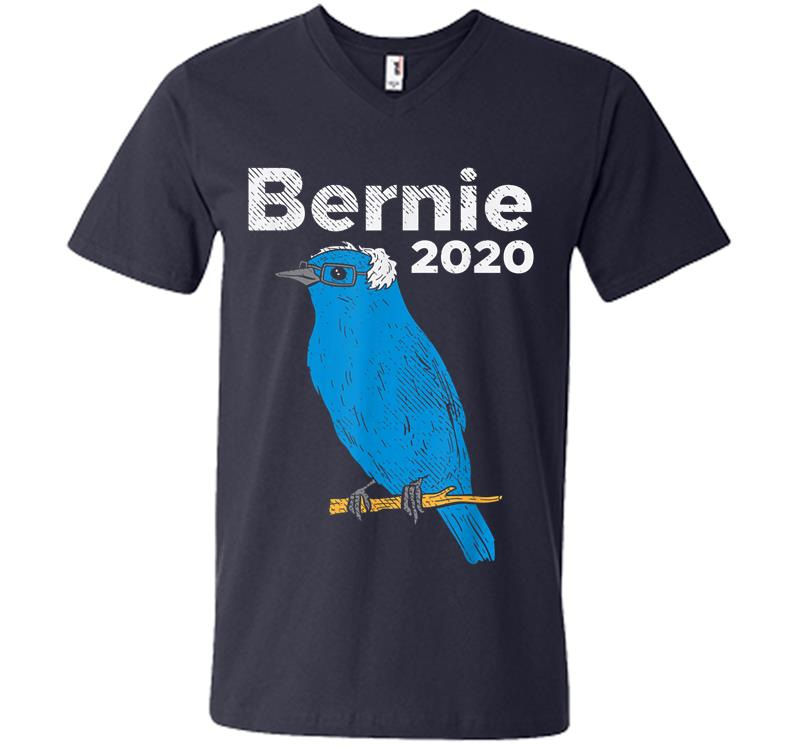 Inktee Store - Bernie 2020 Blue Bird Sanders Funny 2020 Election President V-Neck T-Shirt Image