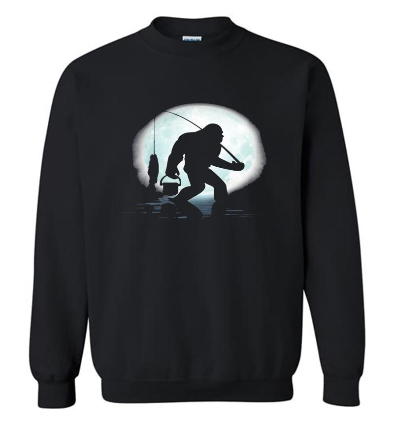 Bigfoot Fishing The Moon Sweatshirt