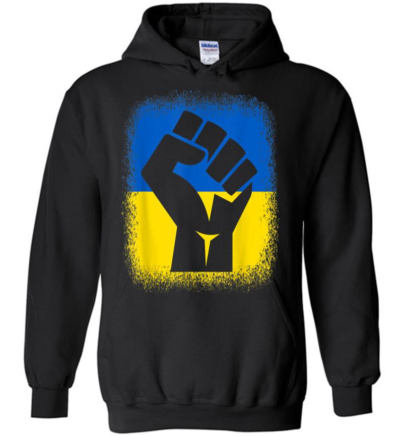 Bleached Shirts Fist Flag I Stand With Ukraine Solidarity Hoodie