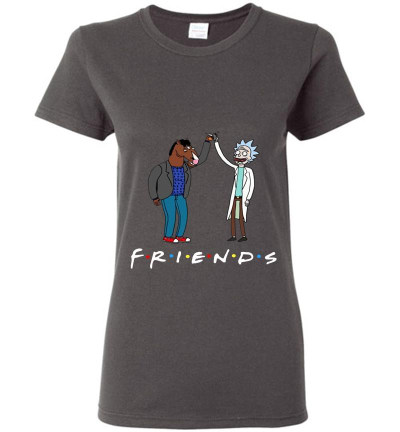 Inktee Store - Bojack Horseman And Rick Morty Is Friends Tv Show Womens T-Shirt Image