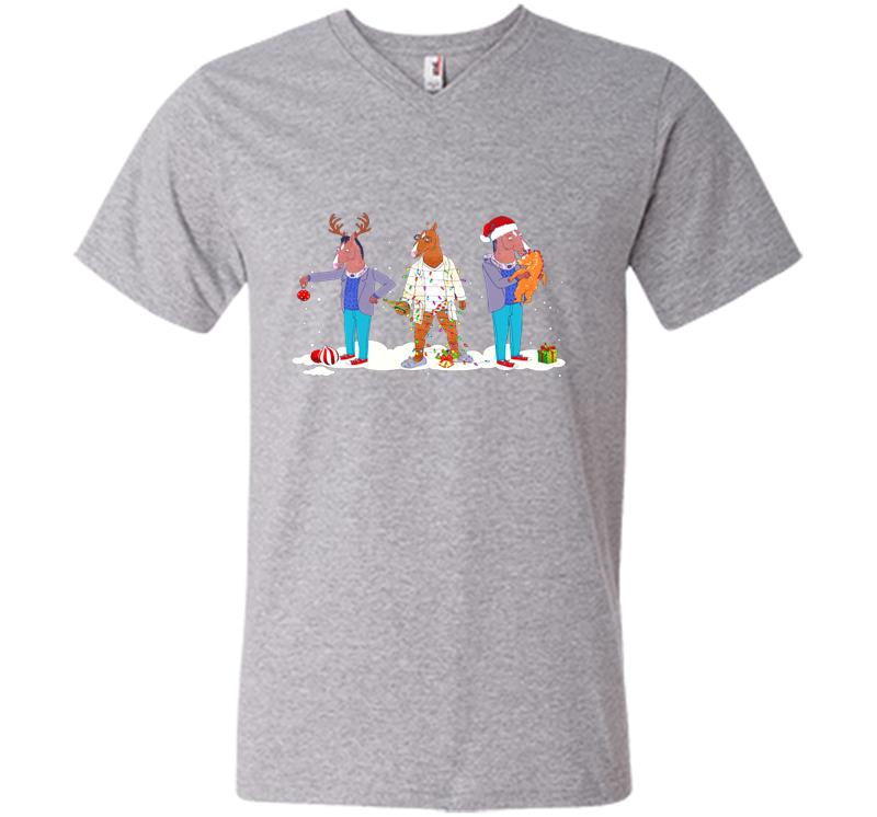 Inktee Store - Bojack Horseman Christmas V-Neck T-Shirt Image