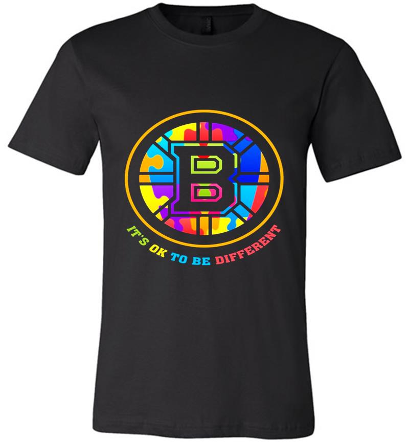 Inktee Store - Boston Bruins Autism Its Ok To Be Different Premium T-Shirt Image
