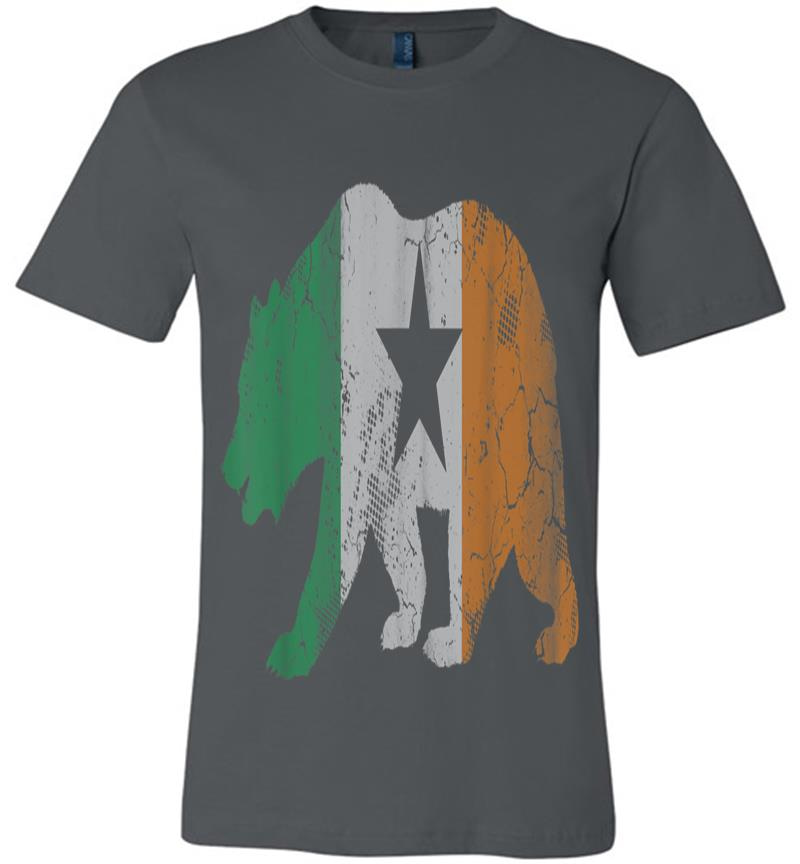 California Bear Flag Irish Shamrock St Patricks Day Premium T-Shirt