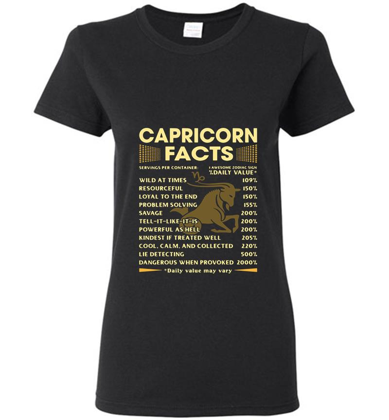 Capricorn Facts Daily Value May Vary Womens T-Shirt