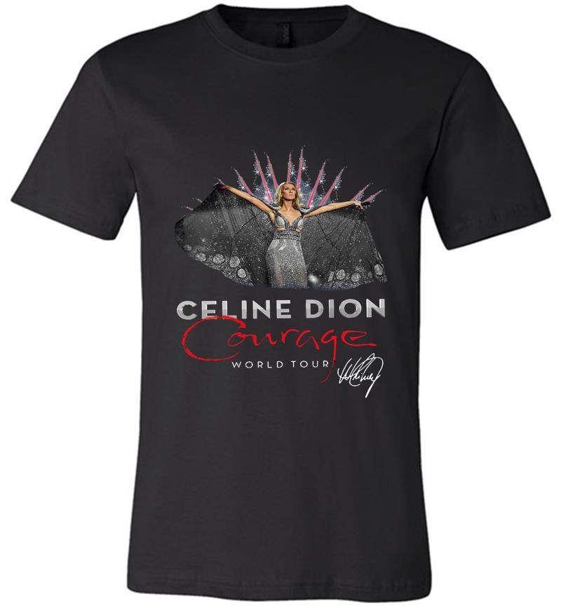 Inktee Store - Celine Dion Courage World Tour Signature Premium T-Shirt Image