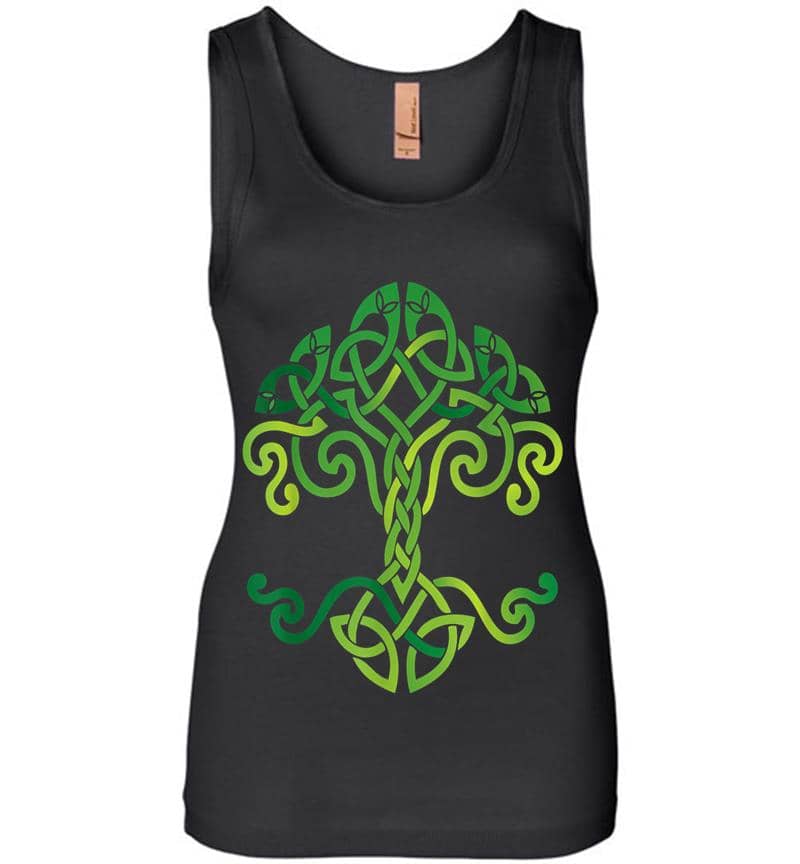 Celtic Knot Tree, St Patrick'S Day, Irish Traditional Symbol Womens Jersey Tank Top