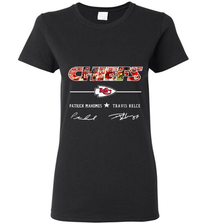 Chiefs Patrick Mahomes And Travis Kelce Signature Womens T-Shirt