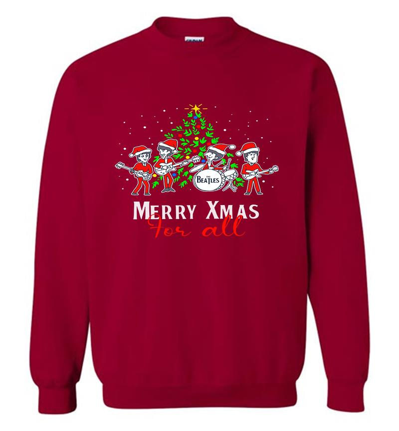 Inktee Store - Christmas The Beatles Cartoon Merry Xmas For All Sweatshirt Image