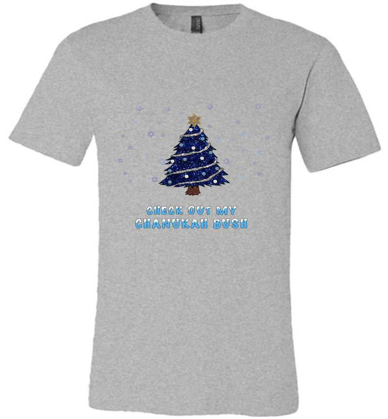 Inktee Store - Christmas Tree Check Out My Chanukah Bush Premium T-Shirt Image