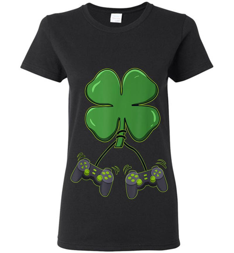 Clover Video Game Controllers St Patricks Day Boys Girl Kids Womens T-Shirt