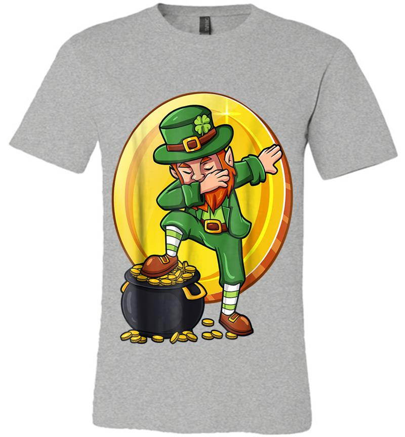 Inktee Store - Dabbing Leprechaun Gold Coin St Patrick'S Day Premium T-Shirt Image