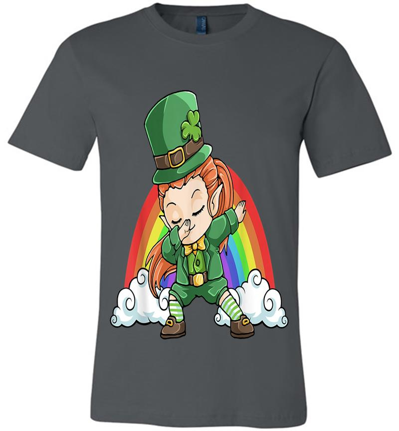 Dabbing Leprechaun St Patricks Day Rainbow Kids Girls Premium T-Shirt