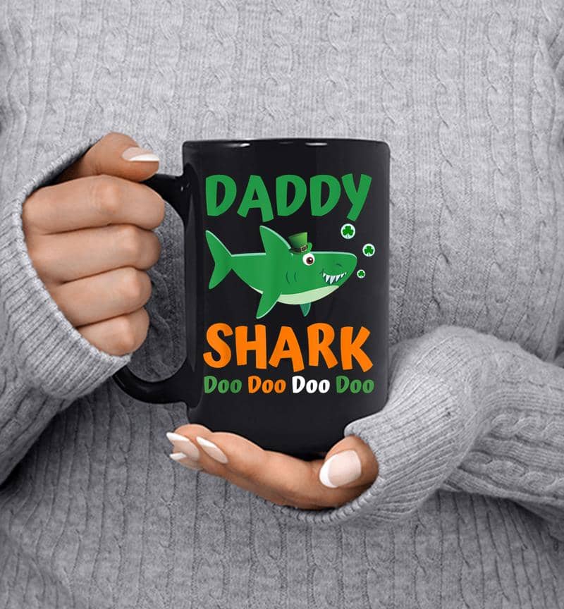 Daddy Shark Irish St Patricks Day For Dad Mug