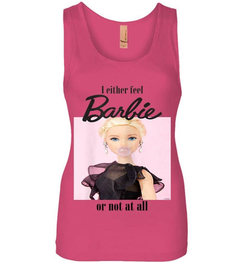 Inktee Store - Damen Barbie Feel Like Barbie Viele Grenfarben Womens Jersey Tank Top Image