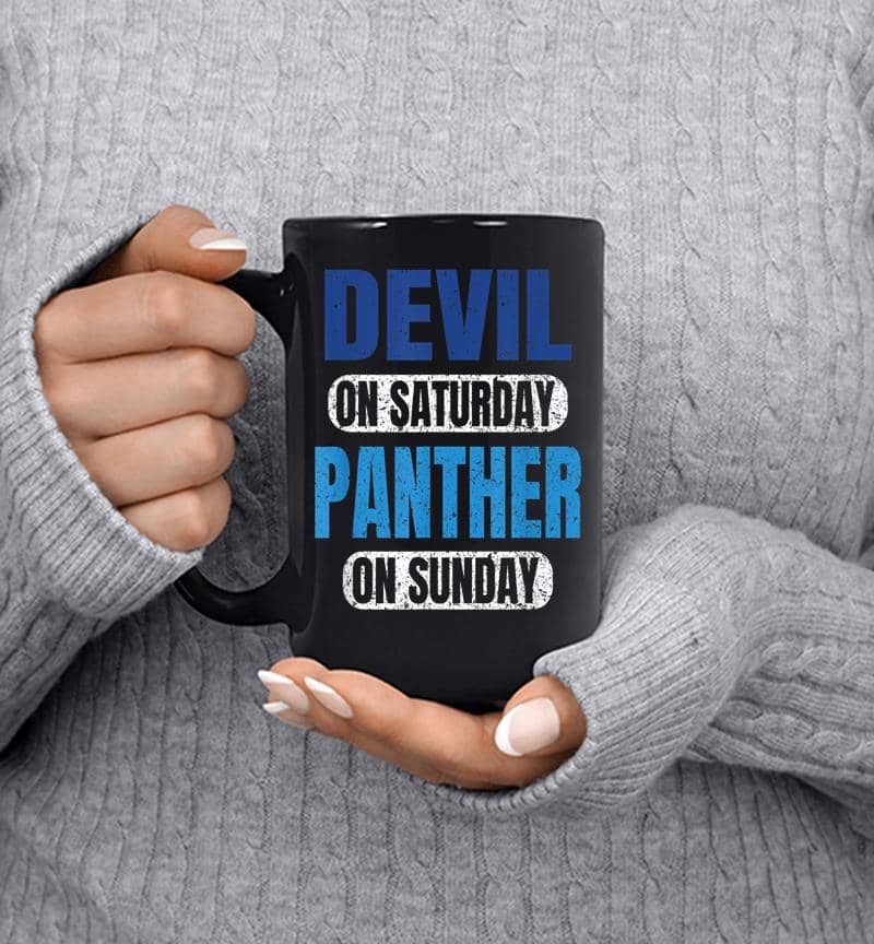 Devil On Saturday Panther On Sunday Carolina Cute Gift Funny Mug