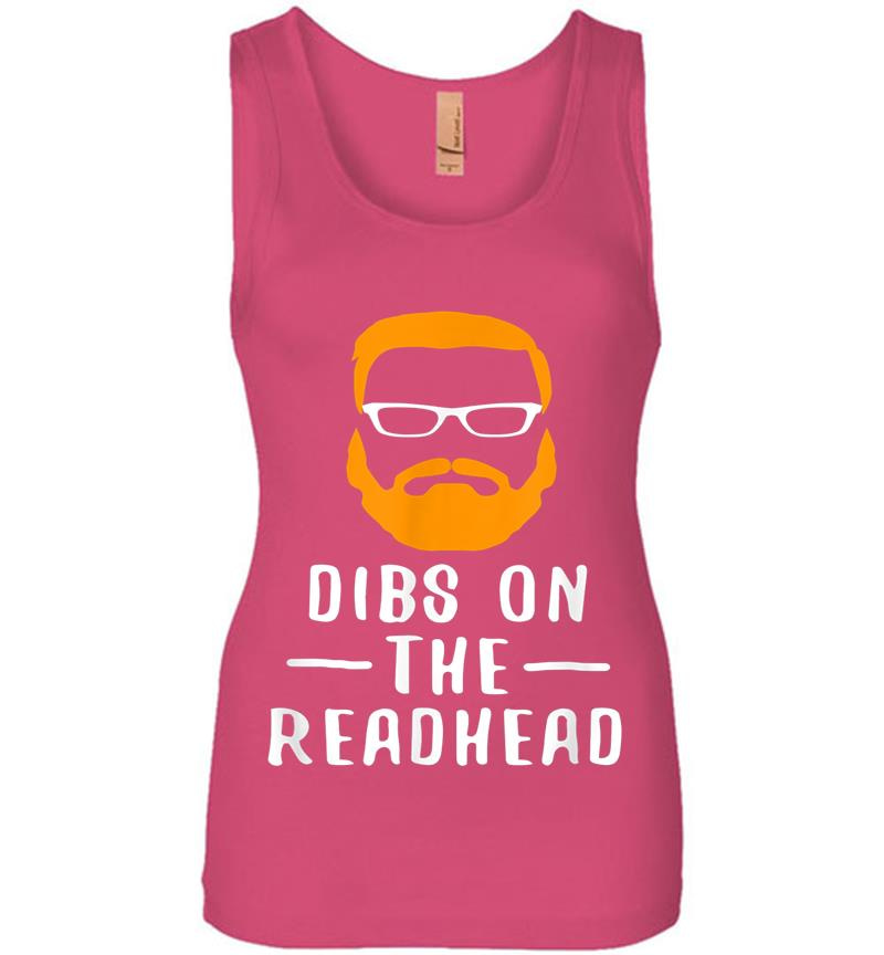 Inktee Store - Dibs On The Redhead St. Patrick`s Day Irish Bearded Hipster Womens Jersey Tank Top Image